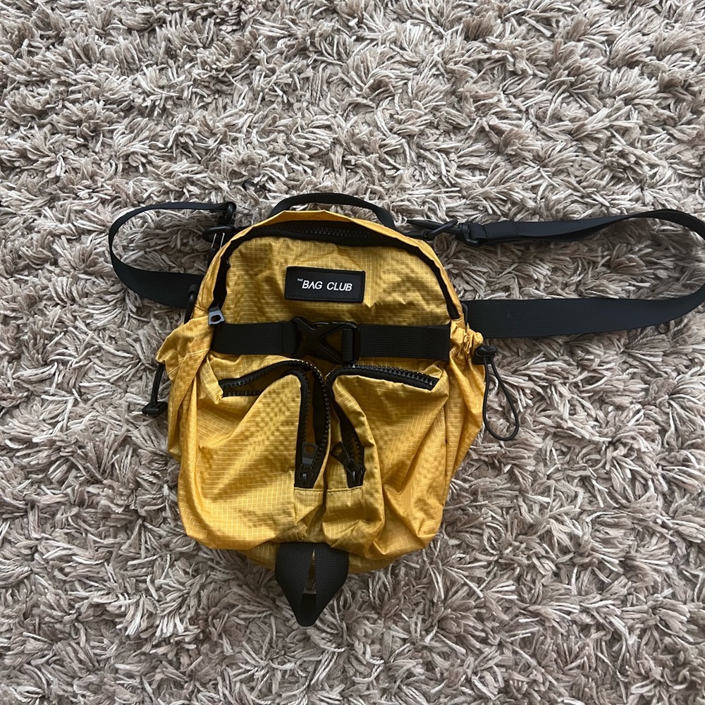 Black and yellow utility crossbody bag